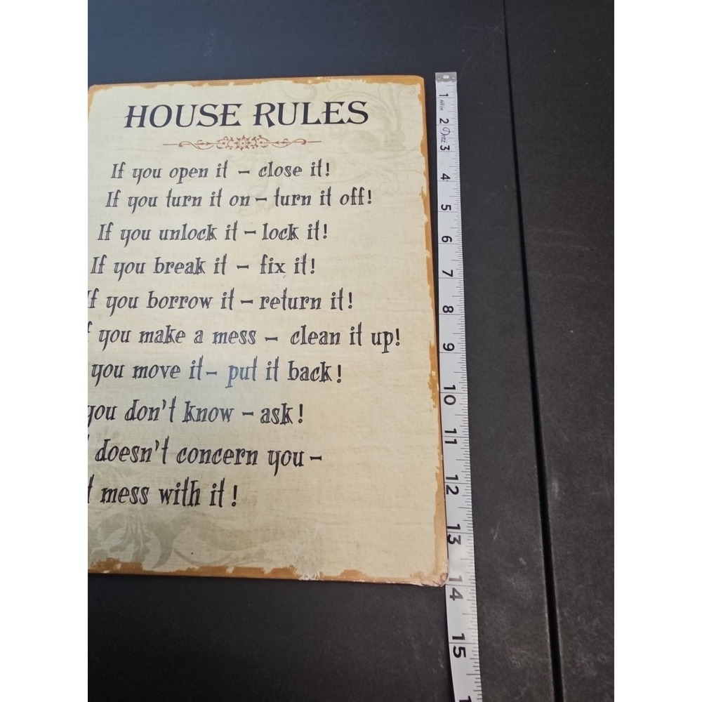 House Rules Metal Sign 10x14 - Picture 4 of 4